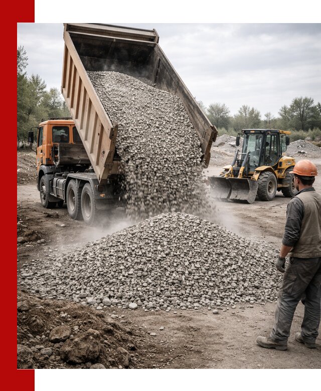 Доставка щебня в Сарове крупными и мелкими фракциями