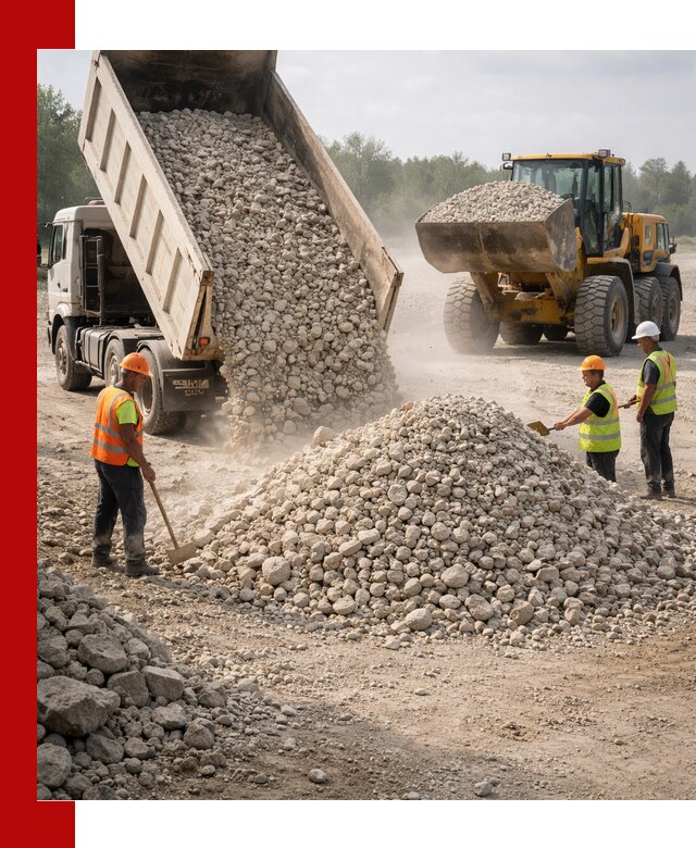Доставка известнякового щебня фр. 40-70 в Сарове