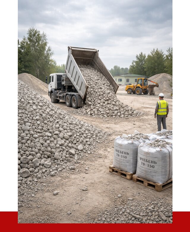 Известняковый щебень фракция 70-150 в Сарове от 1302 р. | ПРОНЕРУДСро