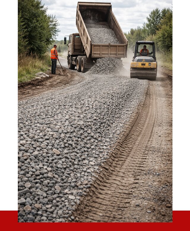 Щебень для отсыпки дороги в Сарове от 2812 р. ПРОНЕРУДСро