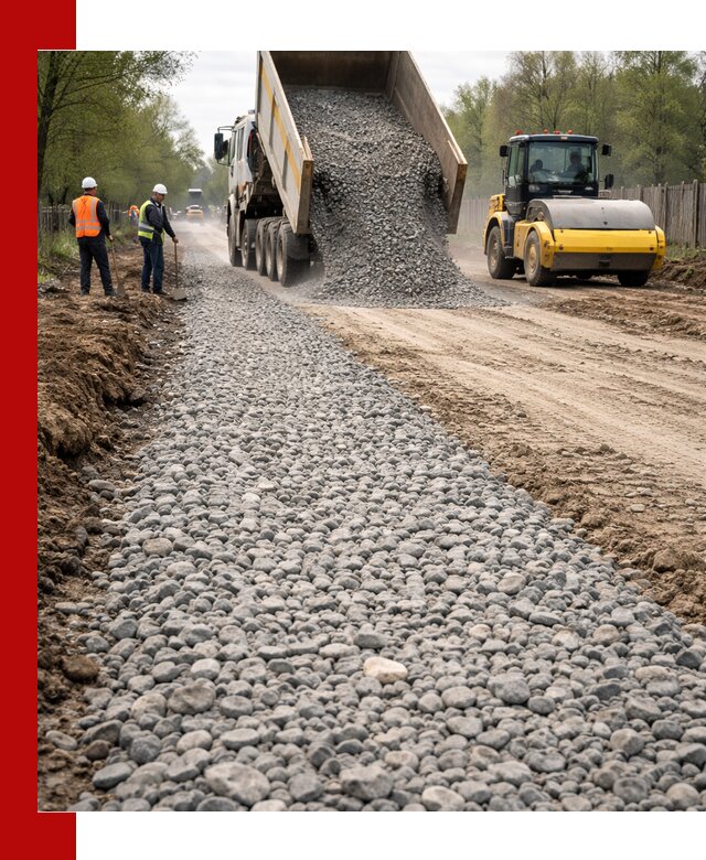 Доставка щебня для отсыпки дорог в Сарове высокого качества