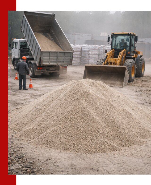 Кварцевый песок фракция 0–8 для стройработ в Сарове