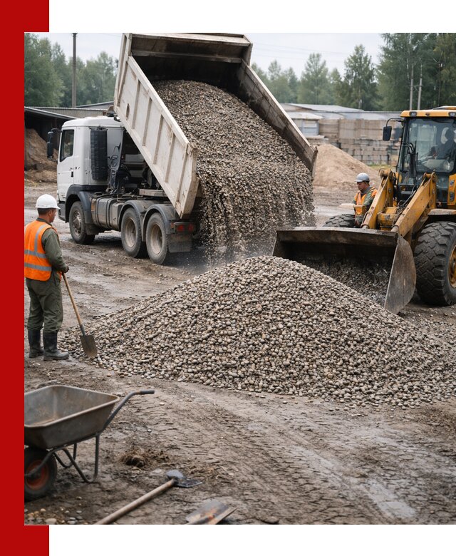 Мытый гравий с доставкой в Сарове от карьера до участка