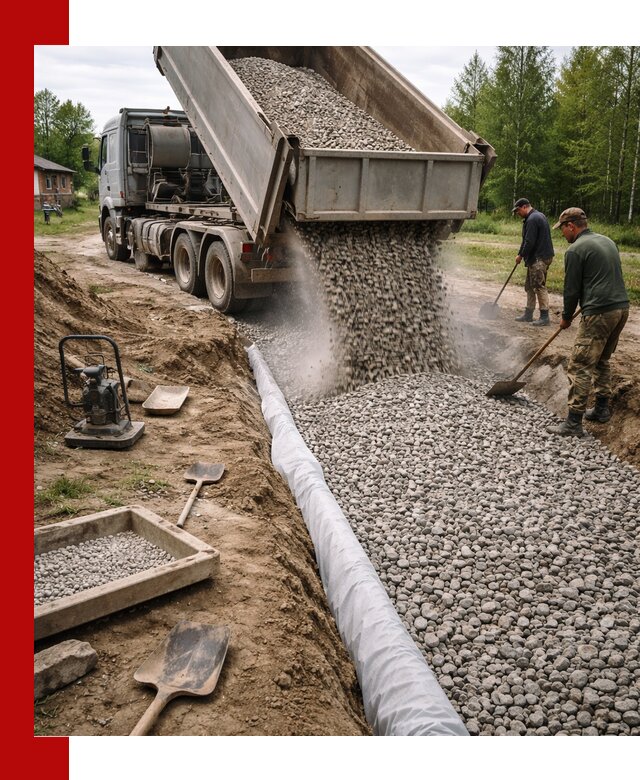 Гравий для дренажа с доставкой в Сарове качественный и недорогой