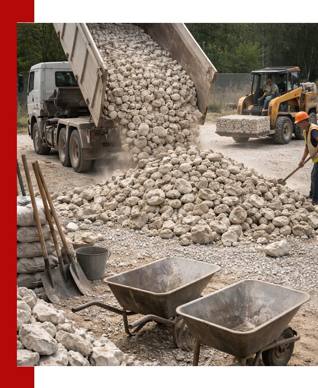 Доставка и продажа бутового известнякового камня в Сарове