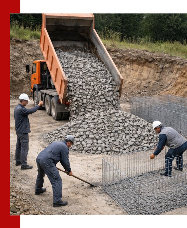 Камень для габионов с доставкой в Сарове быстро и надёжно