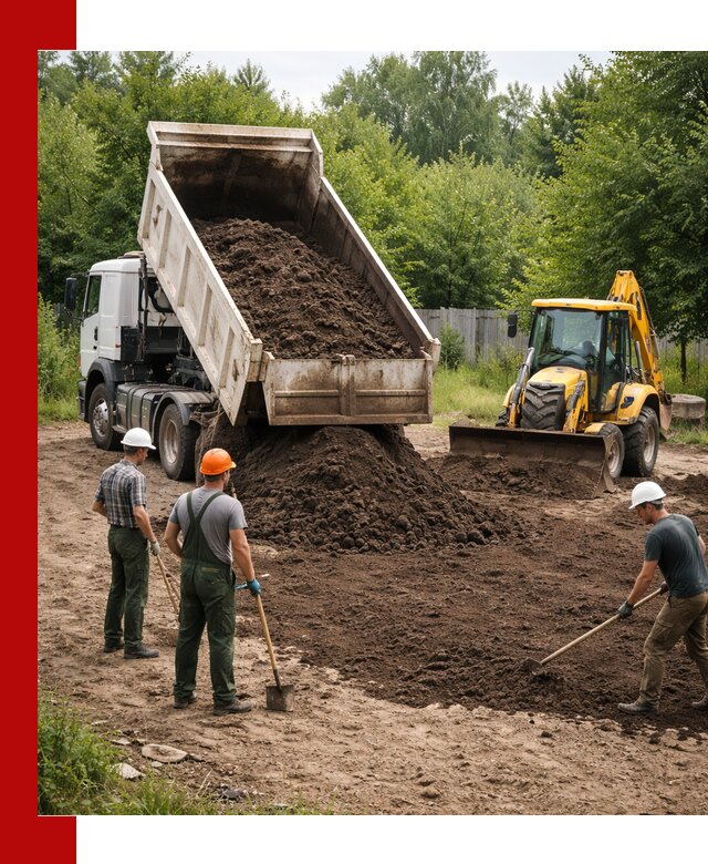 Доставка и укладка грунта для выравнивания участка в Сарове