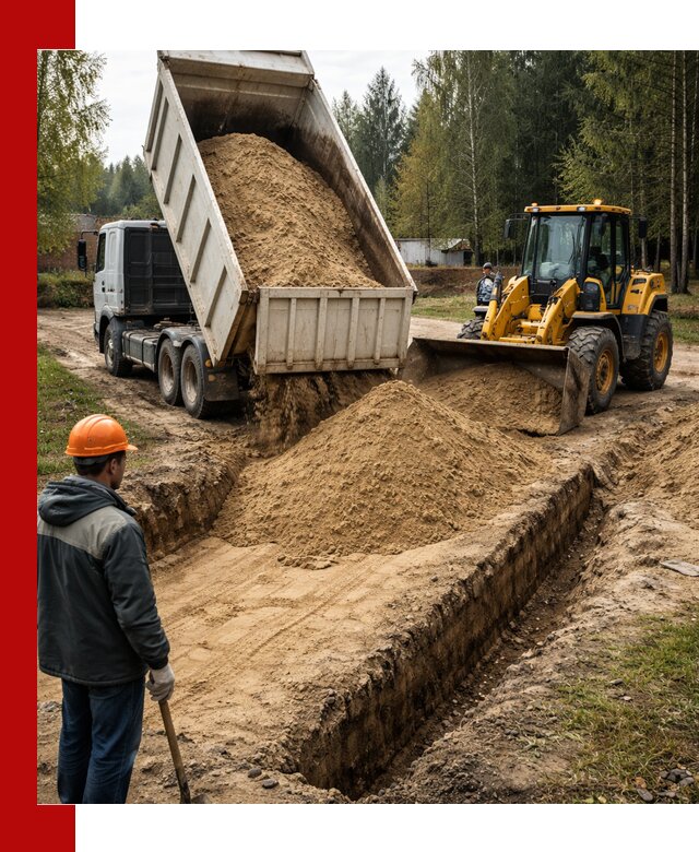 Доставка песчаного грунта в Сарове для строительных работ