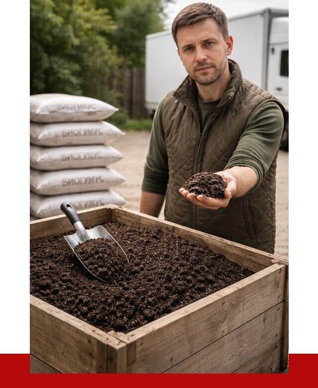 Купить биогумус в Сарове с доставкой от 8853 р. за куб | ПРОНЕРУДСро