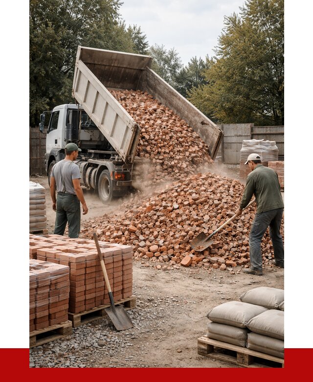 Бой кирпича в Сарове с доставкой от 4374 руб/куб | ПРОНЕРУДСро