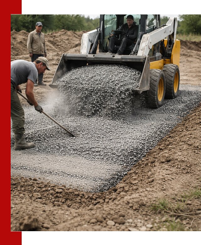 Устройство щебеночной подушки в Сарове для дорог и фундаментов